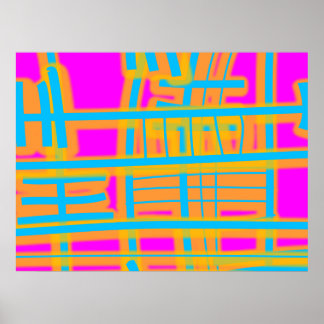 "Kommunikationslinien" Abstrakt Poster