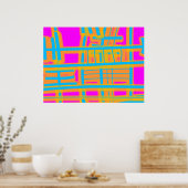 "Kommunikationslinien" Abstrakt Poster (Küche)