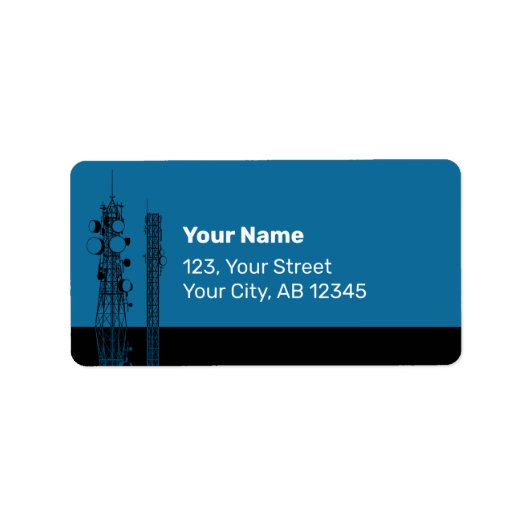 Kommunikationstürme Adressaufkleber (Vorne)