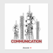 Kommunikationstürme Aufkleber (Blatt)