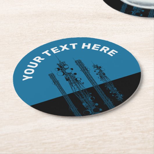 Kommunikationstürme Runder Pappuntersetzer (Angewinkelt)