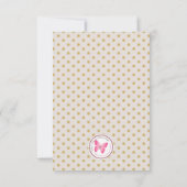 Kommunion Beige mit Gold Polka Dots Einladung (Rückseite)