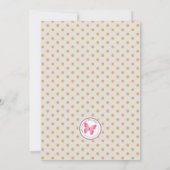 Kommunion Beige mit Gold Polka Dots Einladung (Rückseite)