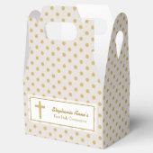 Kommunion Beige mit Gold Polka Dots Geschenkschachtel (Geöffnet)
