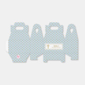 Kommunion Blue mit Gold Polka Dots Geschenkschachtel (Ungefaltet)
