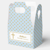Kommunion Blue mit Gold Polka Dots Geschenkschachtel (Geöffnet)
