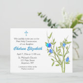 Kommunion Blume Blumen Einladung (Stehend Vorderseite)