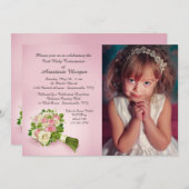 Kommunion Bouquet Foto Einladung (Vorne/Hinten)