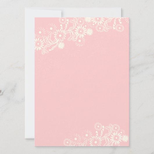 Kommunion Daisy Pink Einladung (Rückseite)