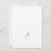 Kommunion des weichrosa blühenden Fotos Einladung (Rückseite)