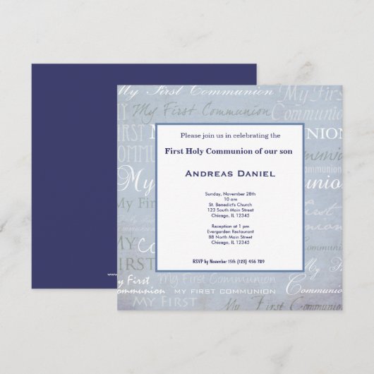 Kommunion Einladung (Vorne/Hinten)