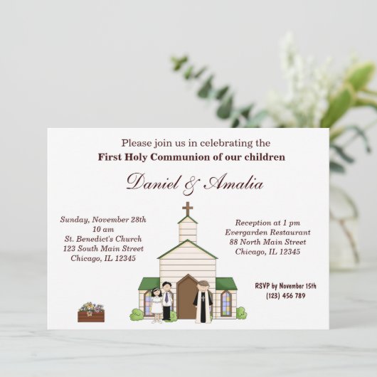 Kommunion Einladung (Stehend Vorderseite)