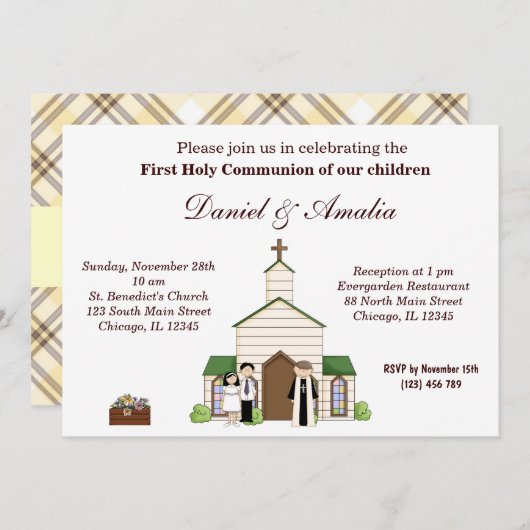 Kommunion Einladung (Vorne/Hinten)