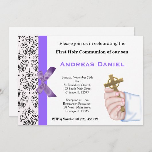 Kommunion Einladung (Vorne/Hinten)