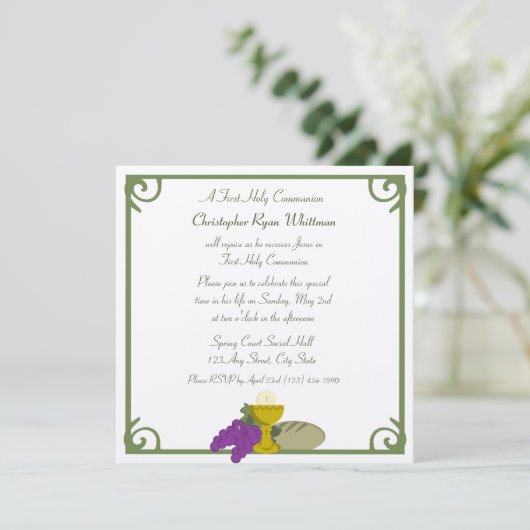 Kommunion Einladung (Stehend Vorderseite)