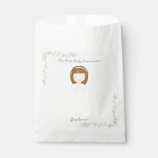 Kommunion Girl Praying Geschenktütchen (Vorderseite)