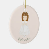 Kommunion Girl Praying Keramik Ornament (Rechts)