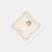 Kommunion Girl Praying Serviette (Ecke)