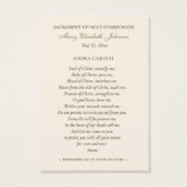 Kommunion Heilige Familie Erinnerung Heilige Karte (Rückseite)