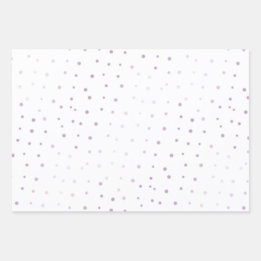 Kommunion Lavender Cross Hearts and Dots Geschenkpapier Set (Vorderseite 3)