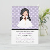 Kommunion-Mädchen * wählen Sie die Hintergrundfarb Einladung (Stehend Vorderseite)