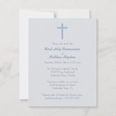Kommunion Pastel Blue Cross Einladung (Vorderseite)