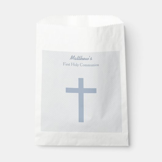 Kommunion Pastel Blue Cross Geschenktütchen (Vorderseite)