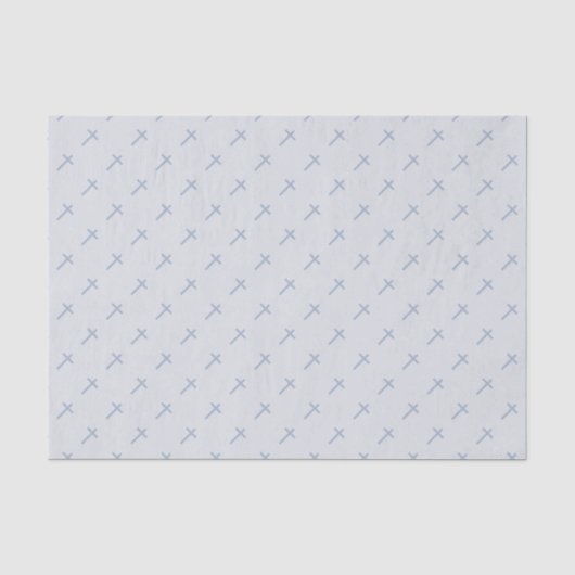 Kommunion Pastel Blue Cross Seidenpapier (Vorderseite)
