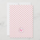 Kommunion Pink mit Gold Polka Dots Einladung (Rückseite)