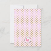 Kommunion Pink mit Gold Polka Dots Einladung (Rückseite)