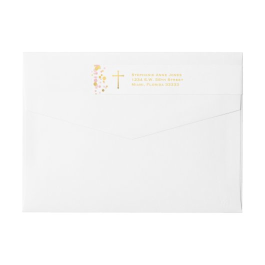 Kommunion Pink und Gold Confetti (Rückseite)