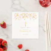 Kommunion Pink und Gold Confetti Serviette (Beispiel)