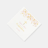 Kommunion Pink und Gold Confetti Serviette (Ecke)