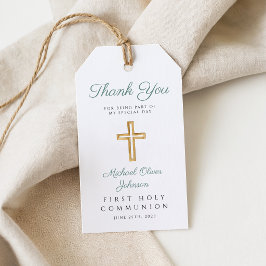 Kommunion über die religiöse Cross Green Boy Geschenkanhänger