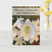 Kommunion und Bestätigung RCIA White Lilies Ferns Karte (Gelbe Blume)