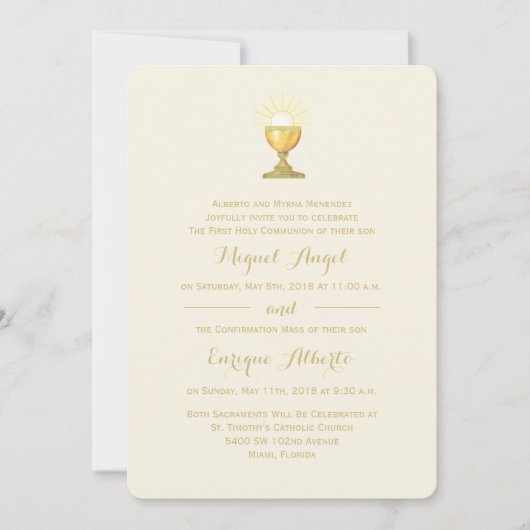 Kommunion und Bestätigungs-Chalice Einladung (Vorderseite)