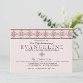 Kommunionatest Rosa Einladung (Stehend Vorderseite)