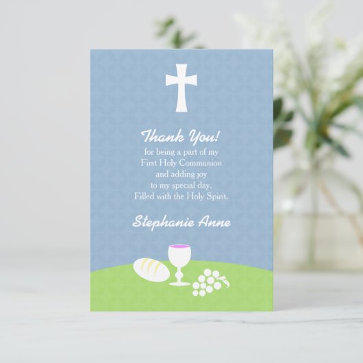 Kommunionbrot Dankeskarte (Stehend Vorderseite)