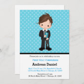 Kommunionenjunge Einladung (Vorne/Hinten)