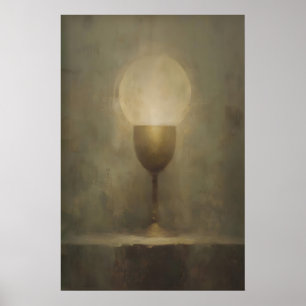 Kommunionkelch des Lichts, christliche Wandkunst Poster