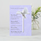 Kommunions-Bestätigungstaube der Taufe religiöse Einladung (Stehend Vorderseite)