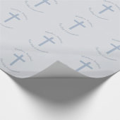 Kommunions-blaues Pastellkreuz Geschenkpapier (Ecke)
