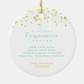 Kommunions-Minzeund GoldConfetti Keramikornament (Hinten)