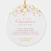 Kommunions-Rosa und GoldConfetti Keramikornament (Hinten)