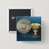 Kommunions-Schale, Platte und Fisteln Button (Vorne & Hinten)