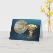 Kommunions-Schale, Platte und Fisteln Karte (Gelbe Blume)