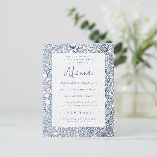 Kommunionsbestätigung der Blaugartenkirche Postkarte (Stehend Vorderseite)