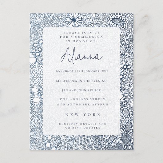 Kommunionsbestätigung der Blaugartenkirche Postkarte (Vorderseite)