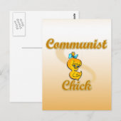 Kommunist Chick Postkarte (Vorne/Hinten)