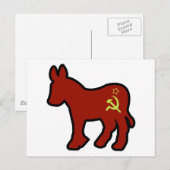 Kommunistin Donkey Postkarte (Vorne/Hinten)